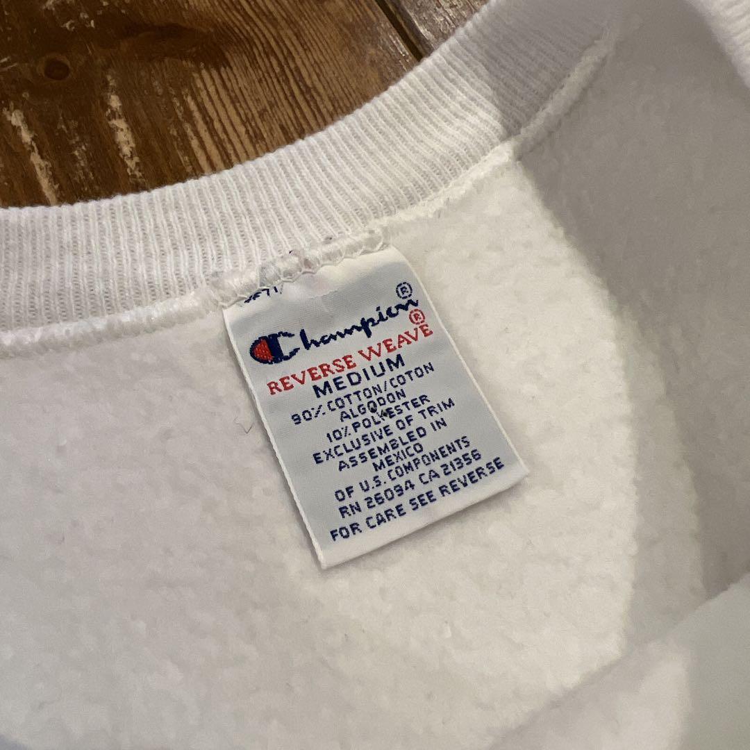絶妙なデザイン 極美品90s☆CHAMPION REVERSE WEAVE ホワイト☆メキシコ製 トップス