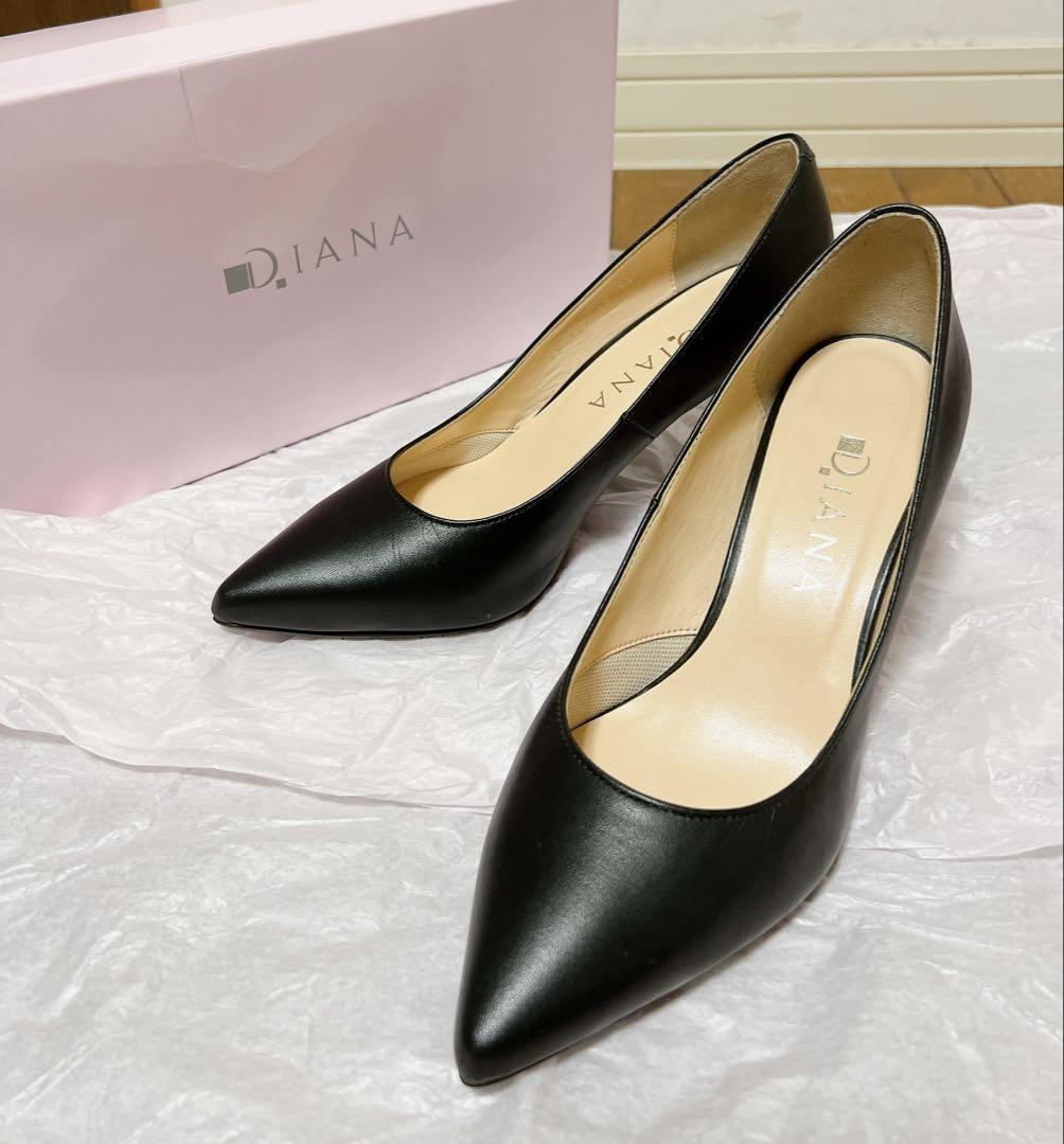 DIANA 希少サイズ ブラック スムースパンプス 靴・バッグのダイアナ通販サイト ｜ ブラック スムース 安定感