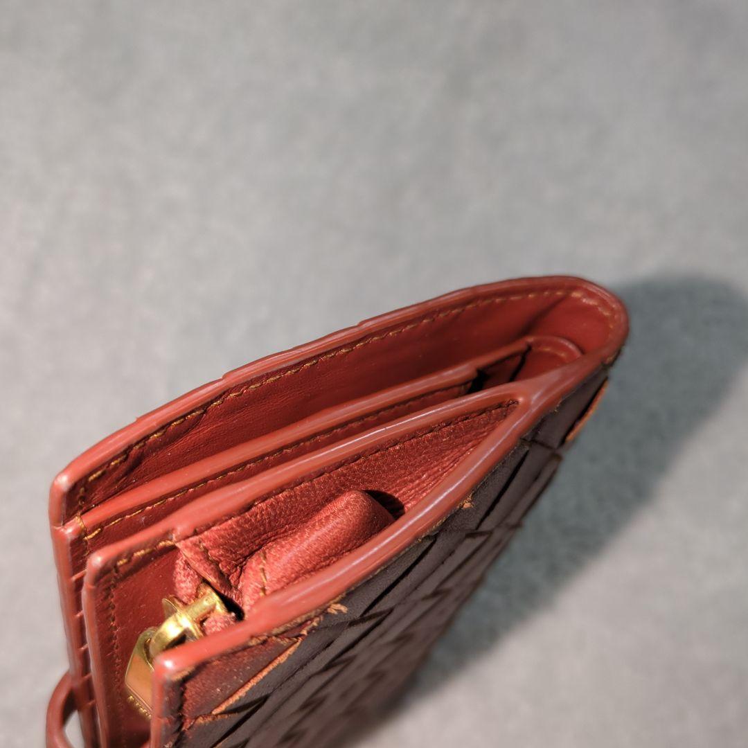 【美品】BOTTEGA VENETA 二つ折り財布 イントレチャート ブラウン
