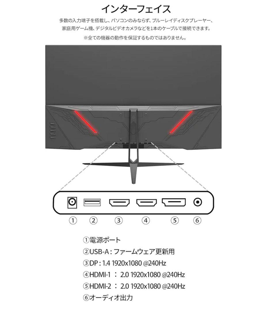 ジャパンネクストゲーミングモニター 31.5インチ 240Hz