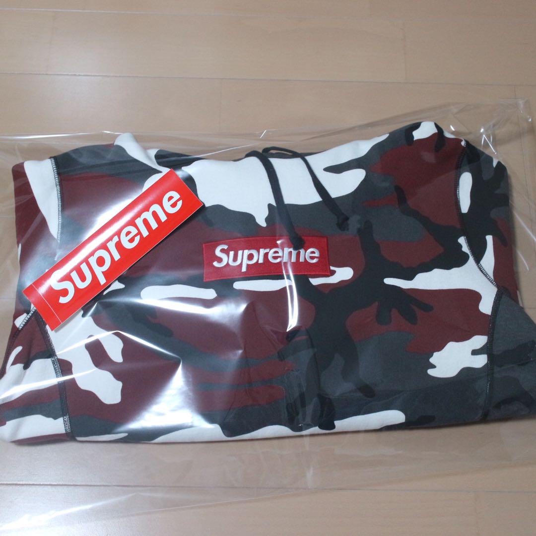 新品 タグ付き Supreme Box Logo レッドカモ パーカー Red
