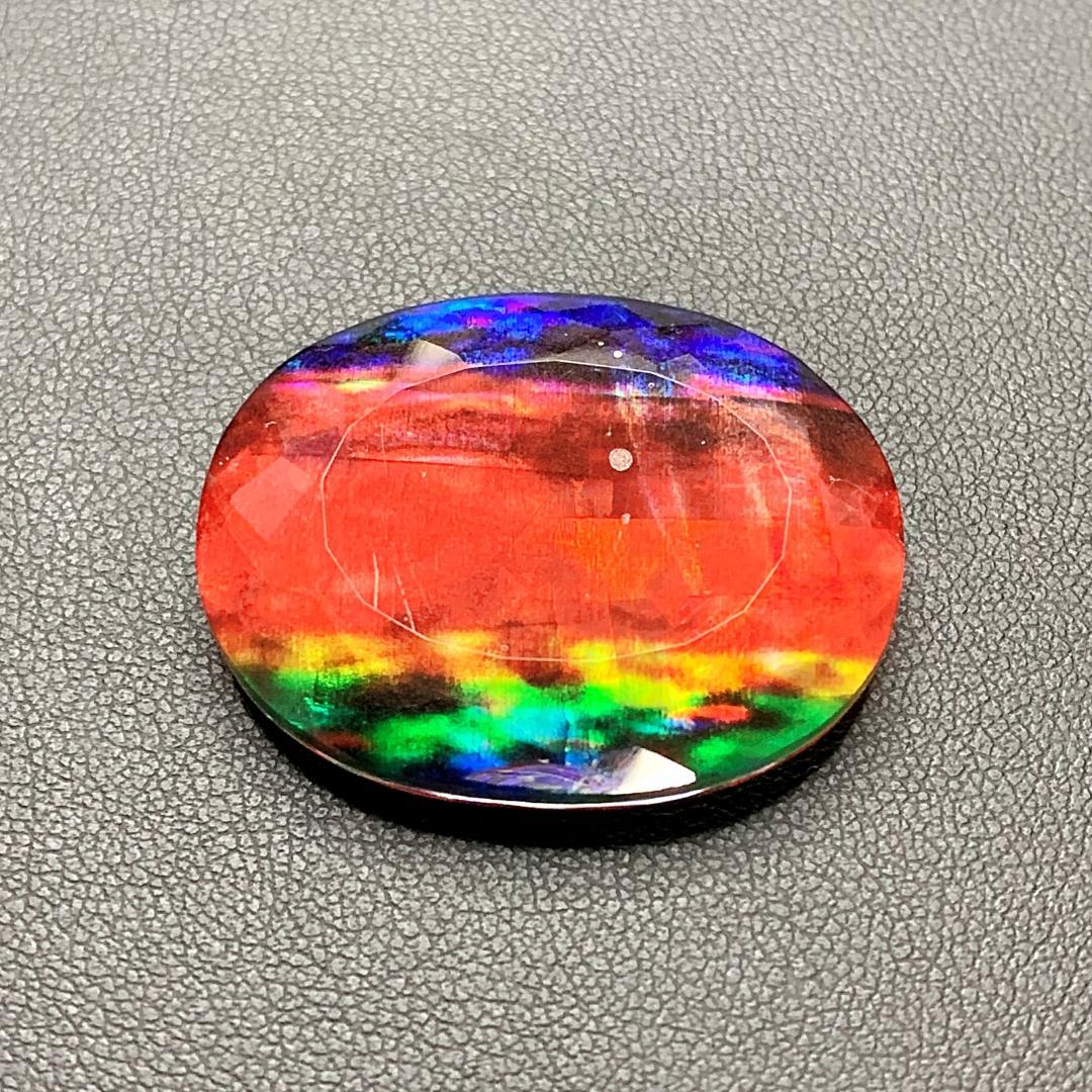 紅炎の奇跡 アンモライト 54.30ct 鑑定書付 天然石 標本 宝石 原石