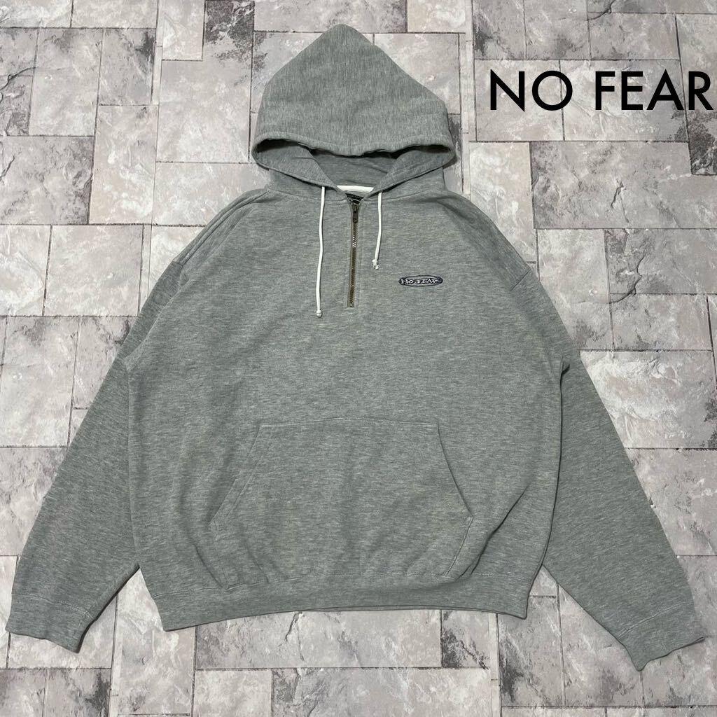 NO FEAR スウェットパーカー ハーフジップ 刺繍ロゴ カリフォルニア発