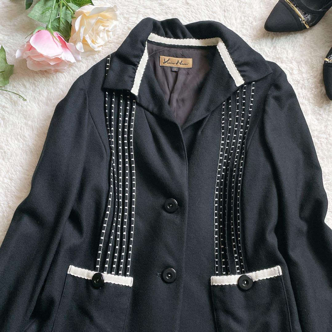 【極美品】ユキコハナイ ライトウール ジャケット 上品 S〜M ブラック