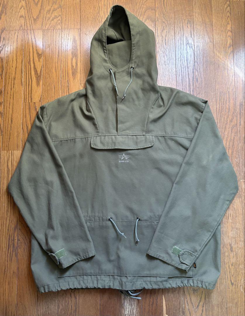 ALPHA INDUSTRIES アノラックパーカーXL オリーブグリーン