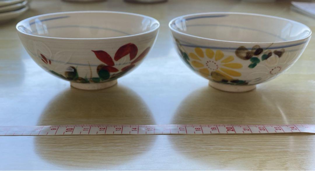 茶碗2個セット花柄
