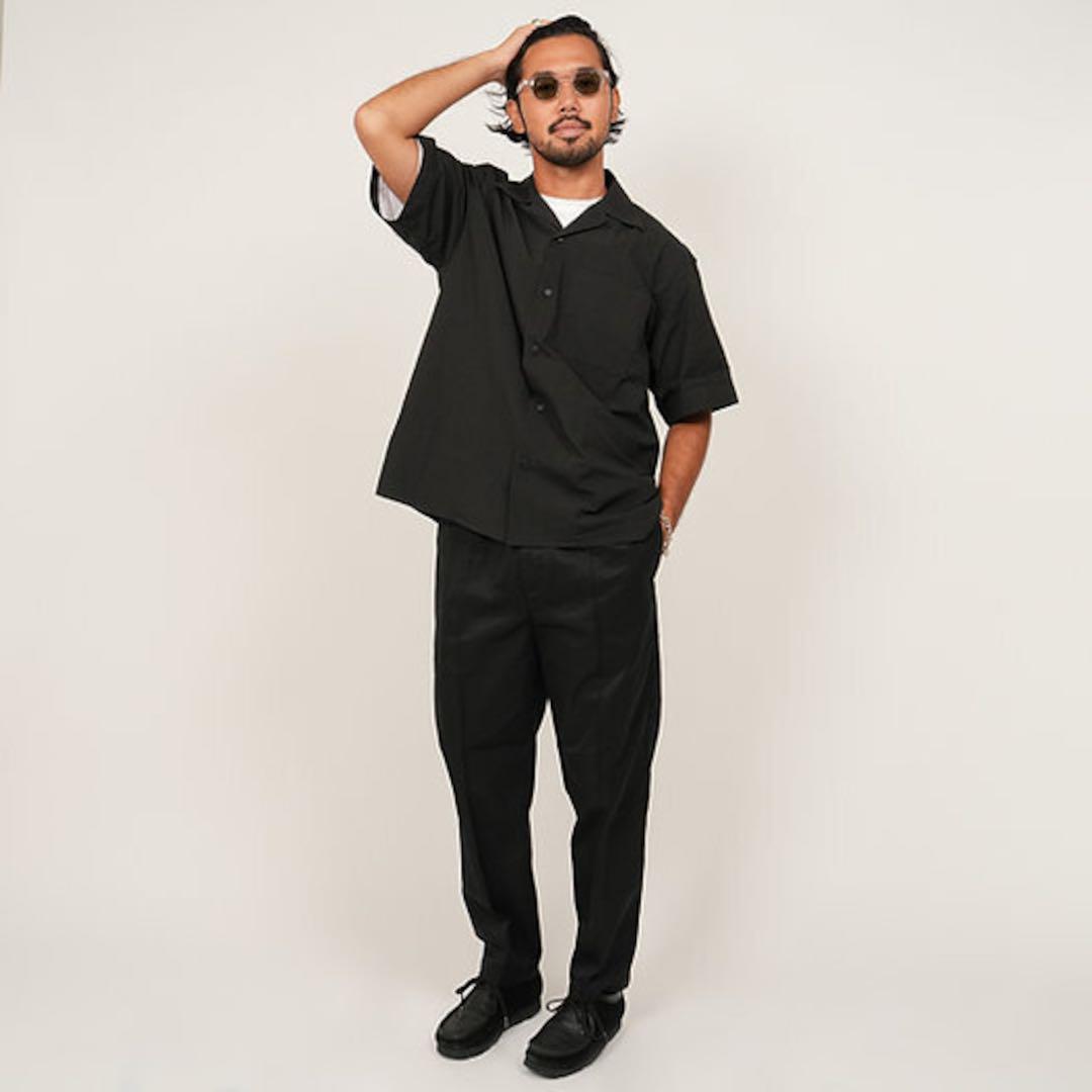 トップス KAJA OPEN COLLAR S/S WA-RK SHIRT BLACK 2