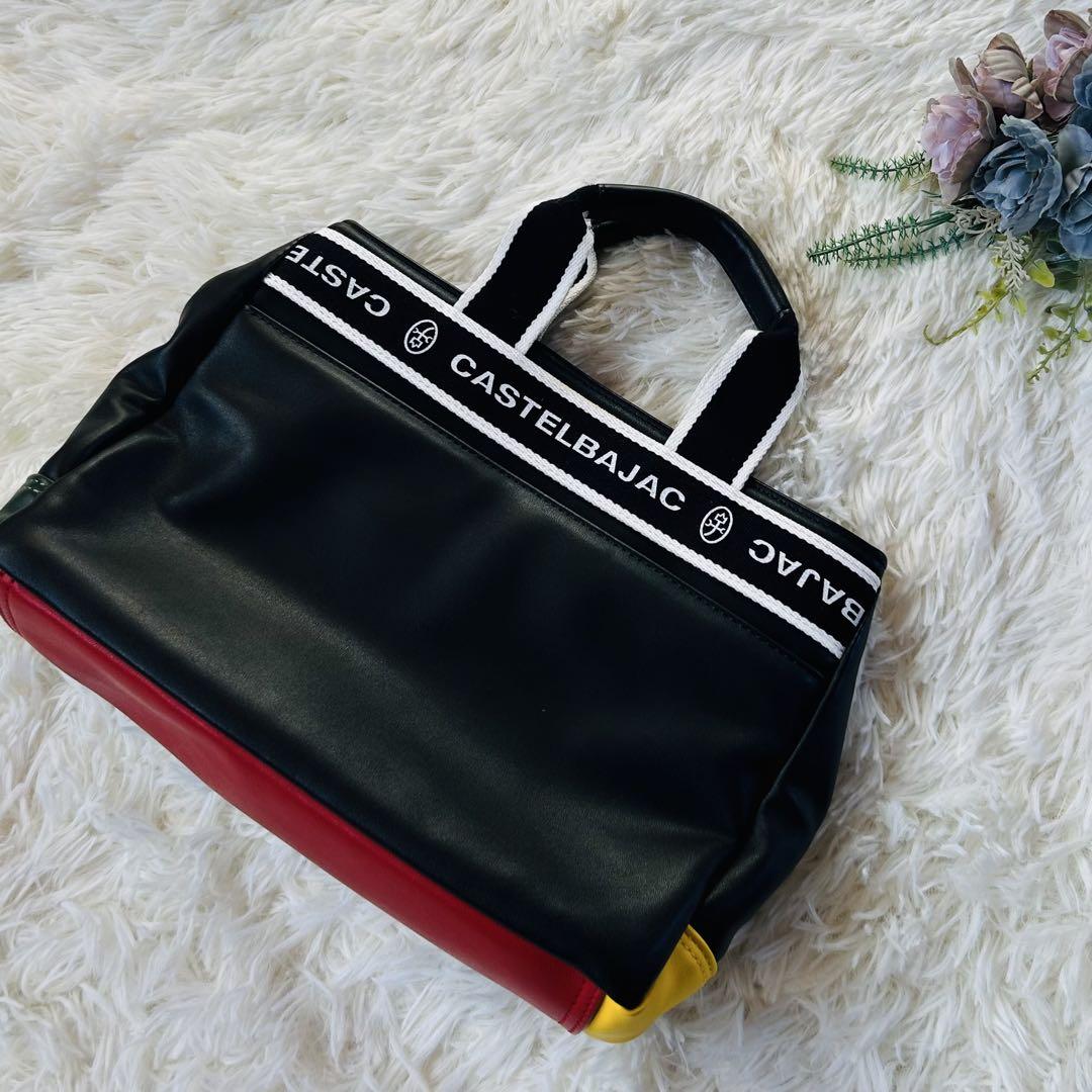 美品★カステルバジャックドミネ ミニトートバッグ 黒 定価15,400円