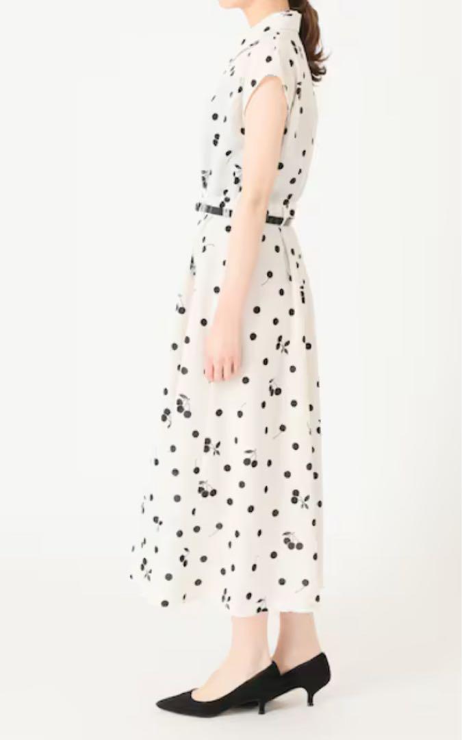 美品】IENA sese チェリー柄ロングシャツワンピース 水玉