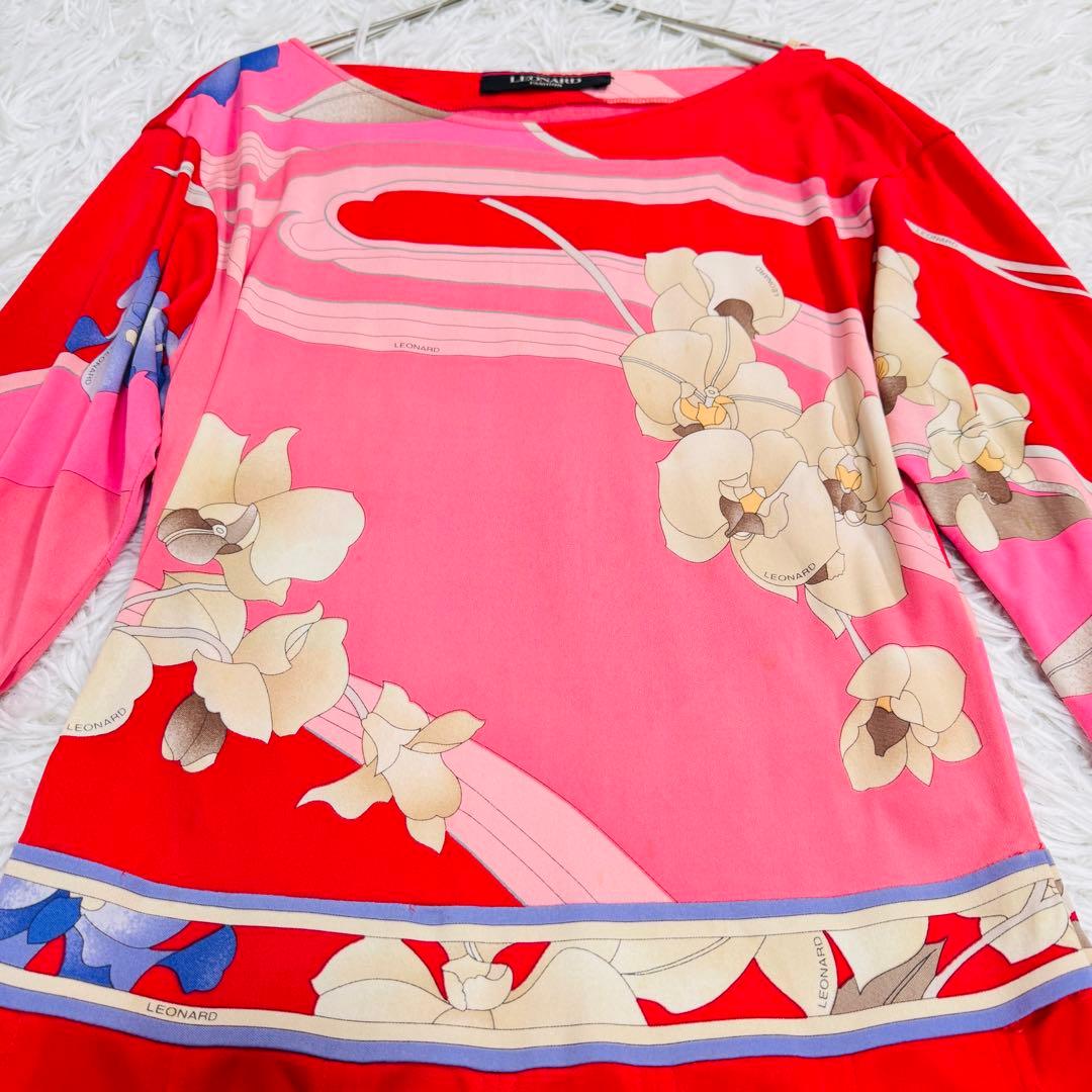 LEONARD FASHION n13 ワンピース 花柄 胡蝶蘭 カンカン 2