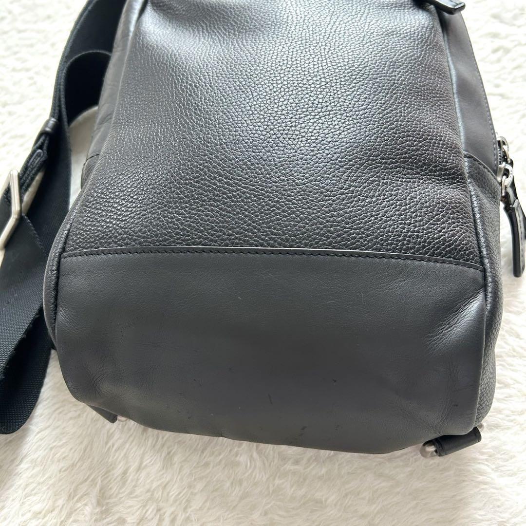 COACH コーチ オールレザー スリリングバッグ ボディバッグ 黒