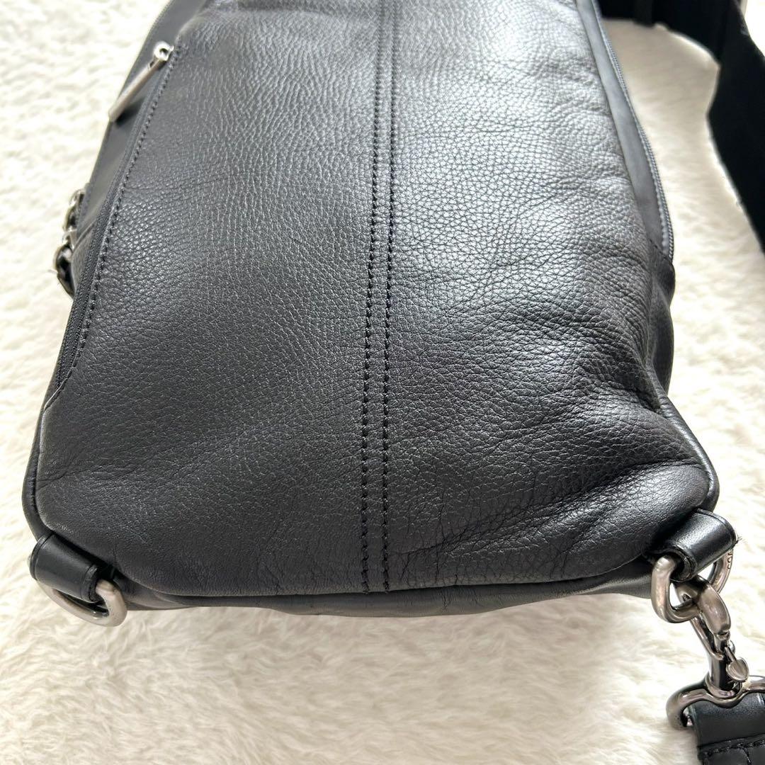 COACH コーチ オールレザー スリリングバッグ ボディバッグ 黒