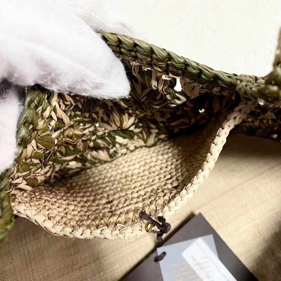 アーポワンウテセ ラフィア トートバッグ カゴバッグ 大容量 A4可 多機能 緑 アーポワンウテセ ラフィア トートバッグ カゴバッグ 大容量 A4可 多機能 緑