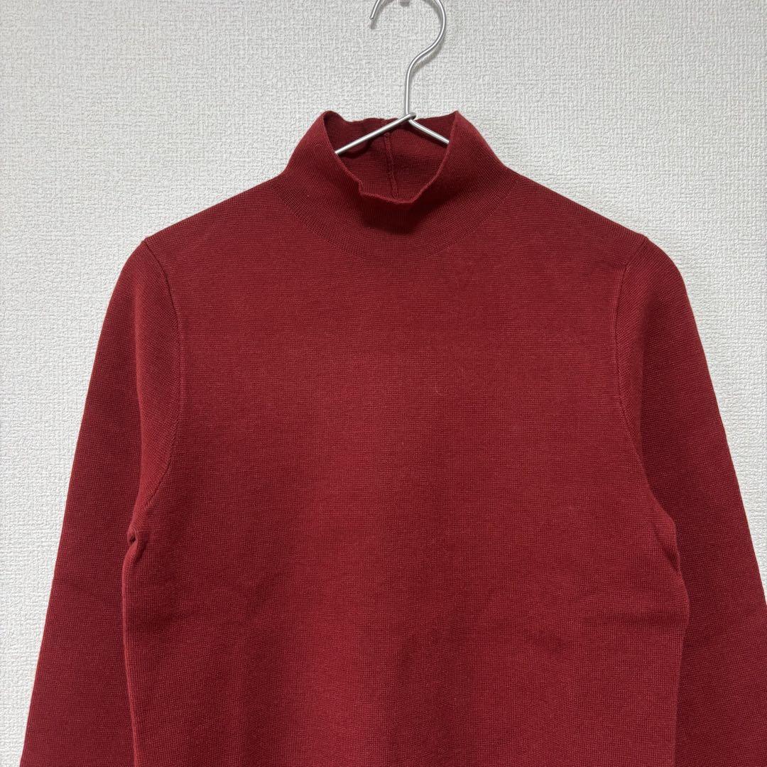新品 ドゥクラッセ レディース ハイネック 長袖 ニット 赤