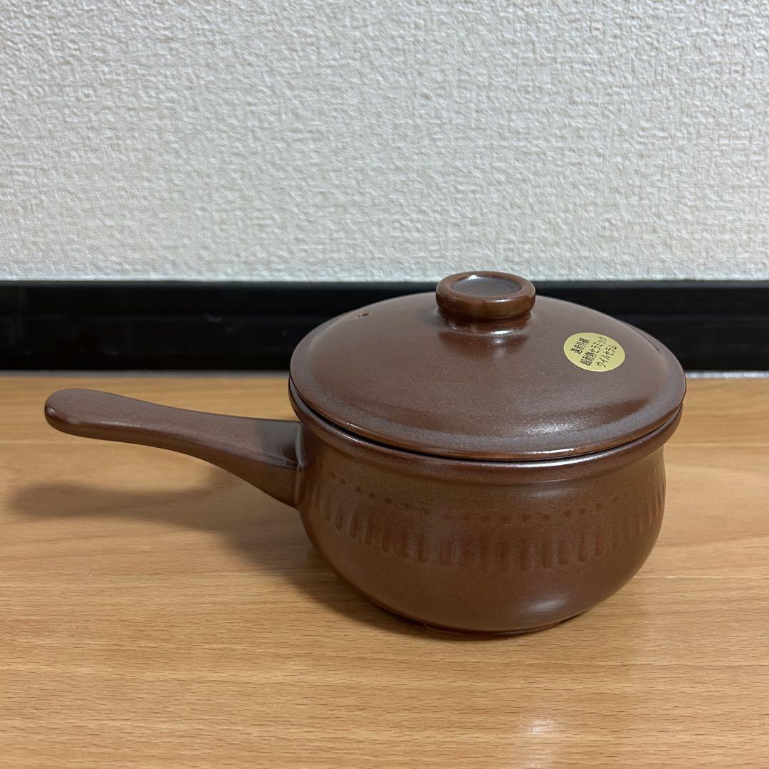 未使用 遠赤外線 超耐熱セラミック ウィルセラム 直火用 片手鍋