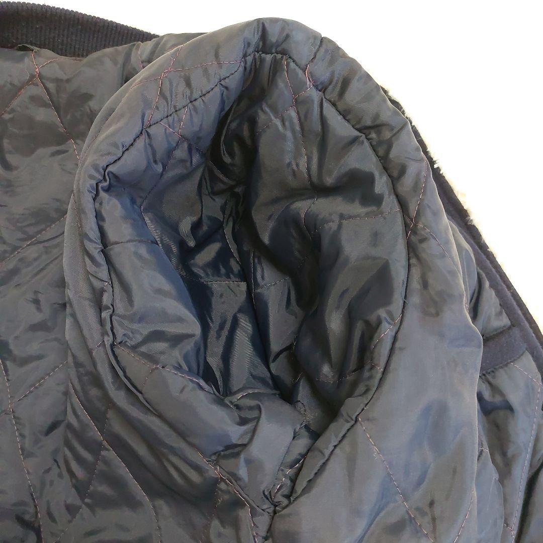 【非売品】BOSS ボスジャン 腕レザー ビッグロゴ刺繍 バイカラー スタジャン