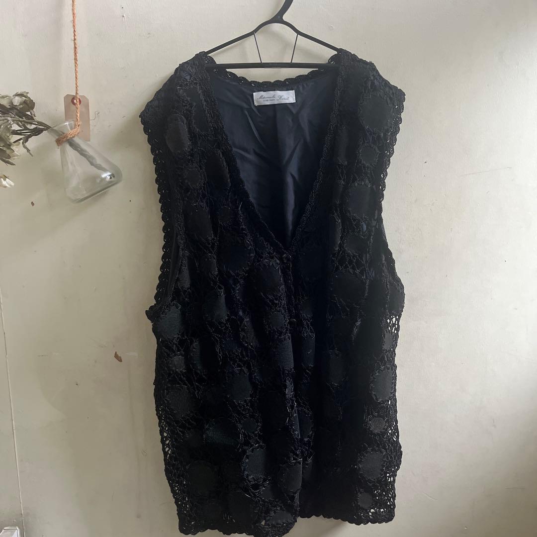 ブラックレースVネックベスト