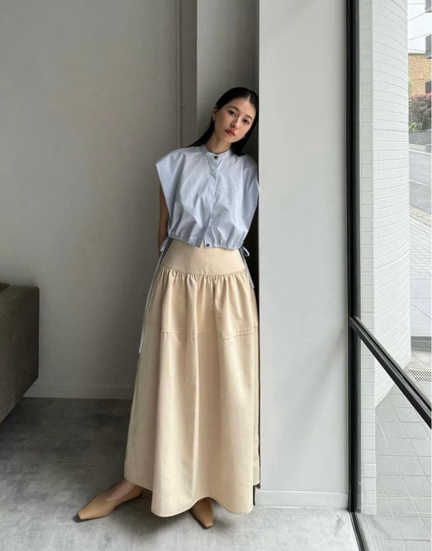 【CLANE】GATHERED VOLUME SKIRT