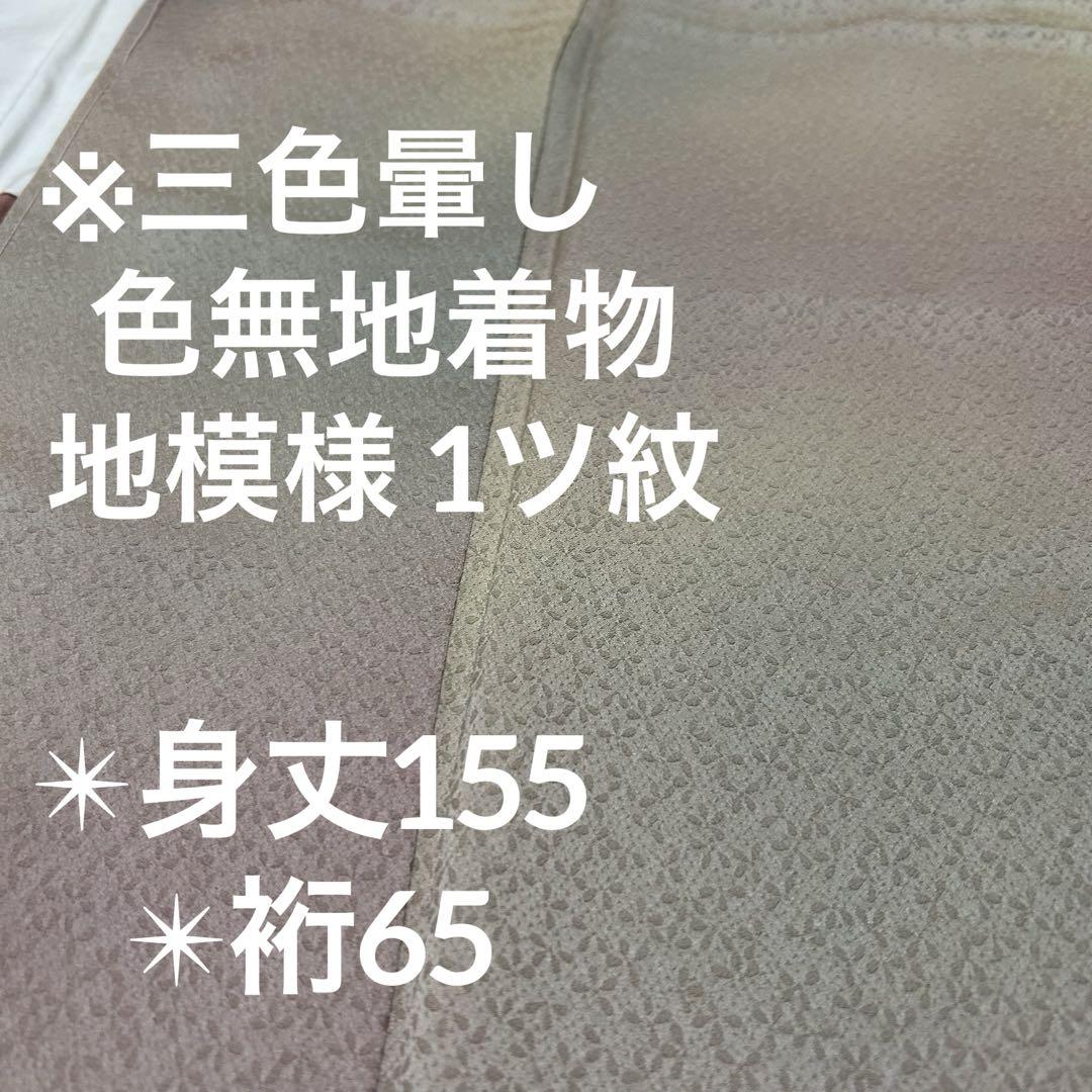 三色暈し 色無地 地模様 正絹 バチ衿 袷 1ツ紋 YK-1176