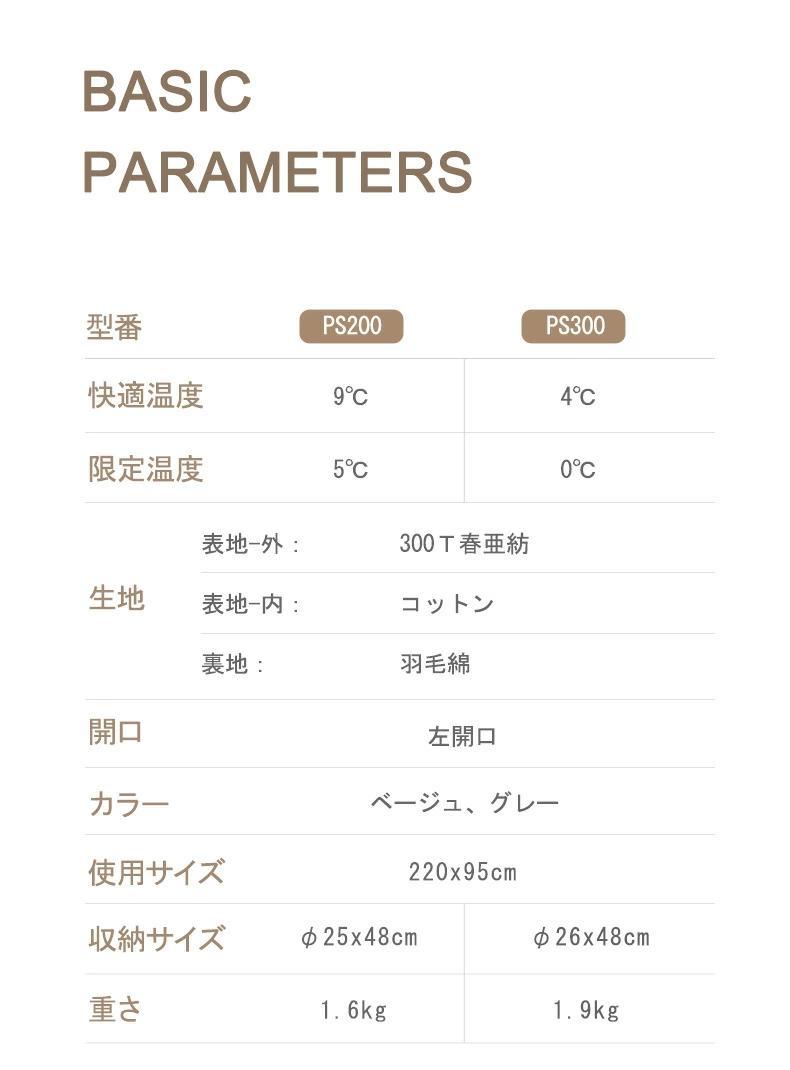Naturehike 　封筒型シュラフ　グレー　寝袋　PS300