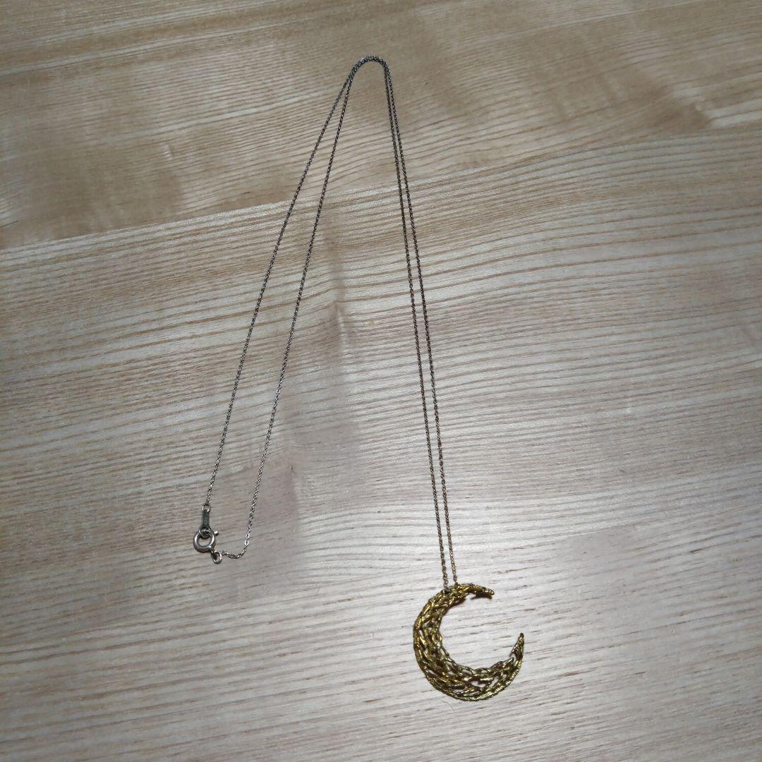 新品未使用 kaoru ロングペンダントネックレス ムーン 月 シルバー 真鍮