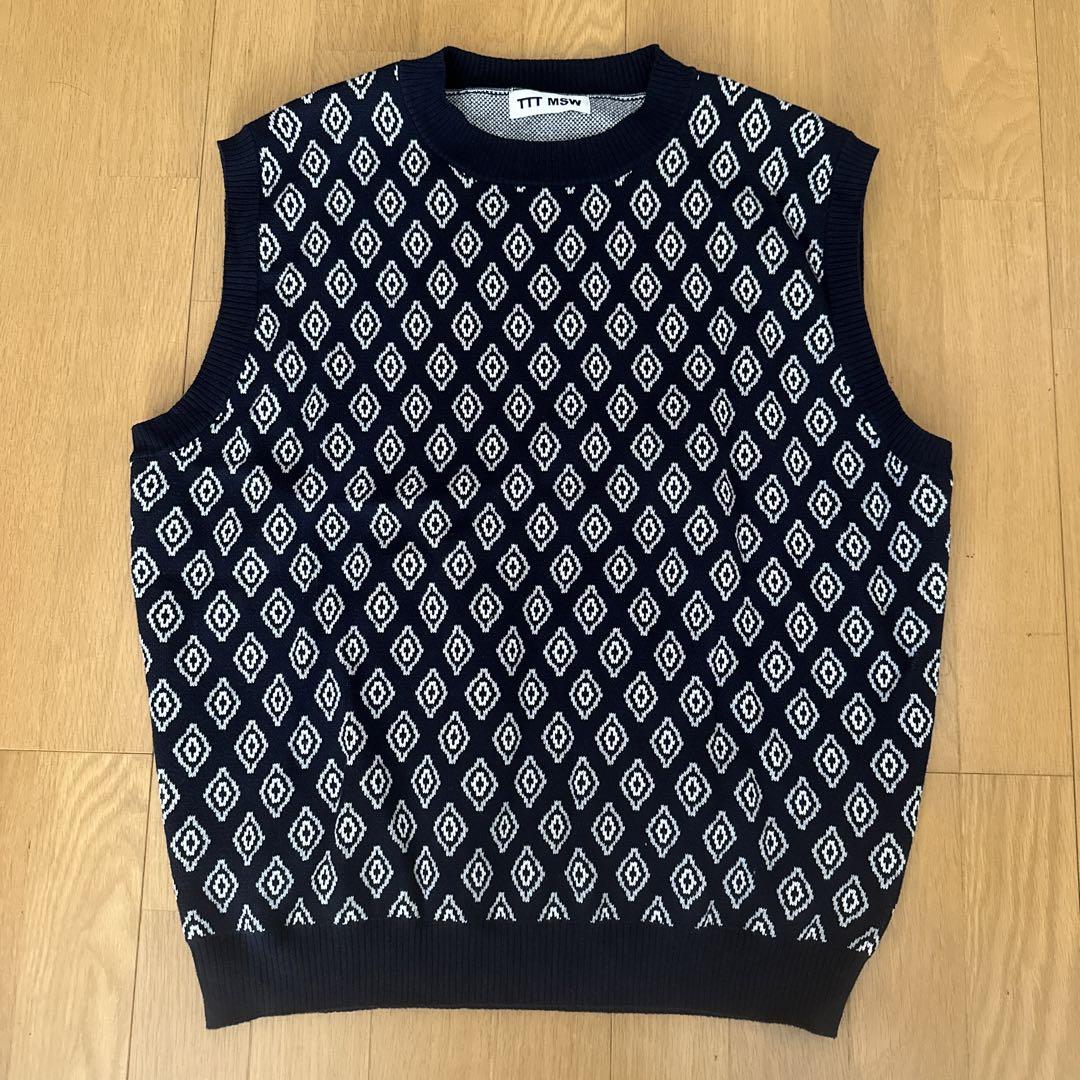 23SS TTT MSW ティー ダイヤモンド ニットベスト M