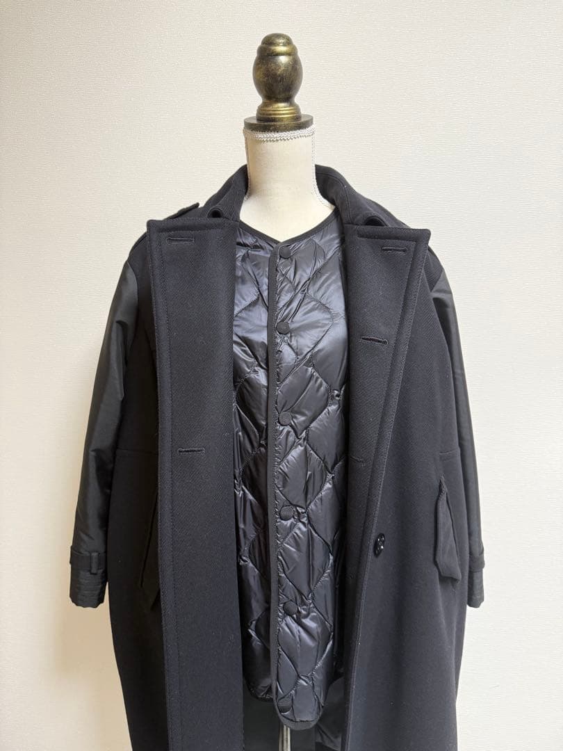 【 美品 】 MONCLER ウールロングコート 【 美品 】 MONCLER ウールロングコート