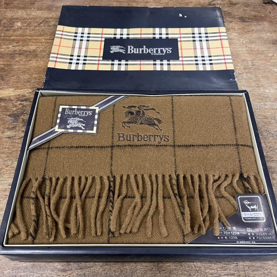K◇Burberrys バーバリー ウールストール ひざ掛け 70x125cm