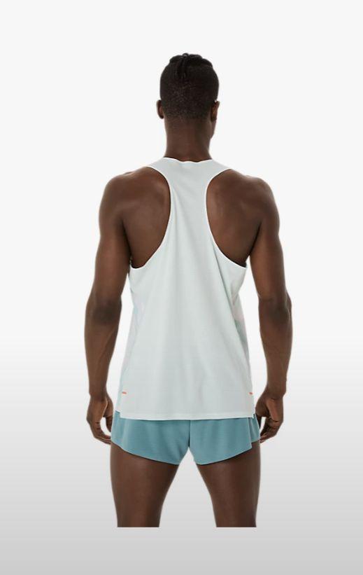アシックスLIGHT KNIT SINGLET新品Mサイズ ASICS Running top LIGHT KNIT SINGLET in white/ mint