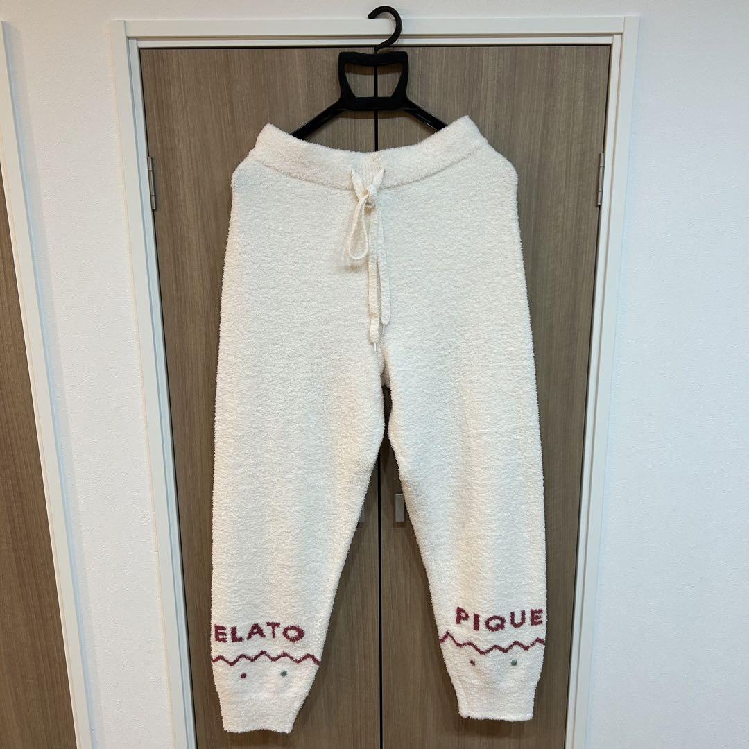 ジェラートピケ ノルディックプルオーバー＆ロングパンツセット アイボリー