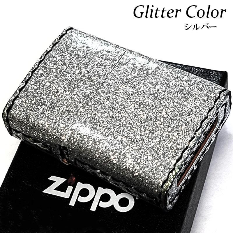 ZIPPO グリッターカラー 全面ラメ加工 ジッポ ライター 綺麗 シルバー