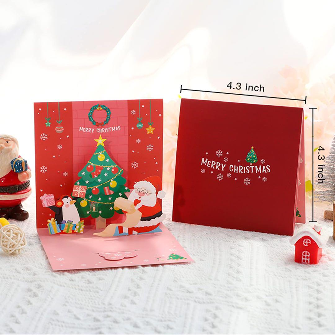 クリスマス メッセージカード 10パック グリーティングカード 封筒 シール付き