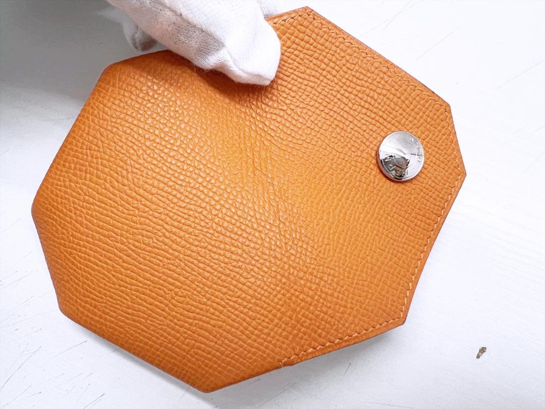 使用感なし　HERMES　エルメス　ルヴァンキャトル　コインケース　レザー　□K 使用感なし HERMES エルメス ルヴァンキャトル コインケース