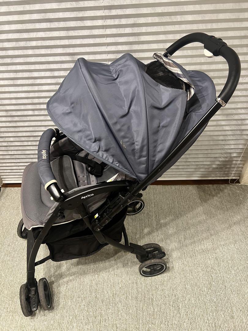 【極美品】Aprica ラクーナソファークッション ベビーカー　レザーハンドル 美品】アップリカ ラクーナ ソファークッション ベビーカー