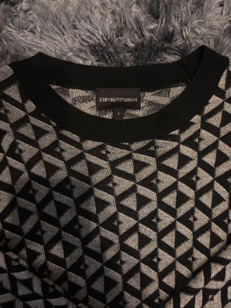 EMPORIO ARMANI 幾何学模様 ニットセーター Lサイズ EMPORIO ARMANI 幾何学模様 ニットセーター Lサイズ - メルカリ