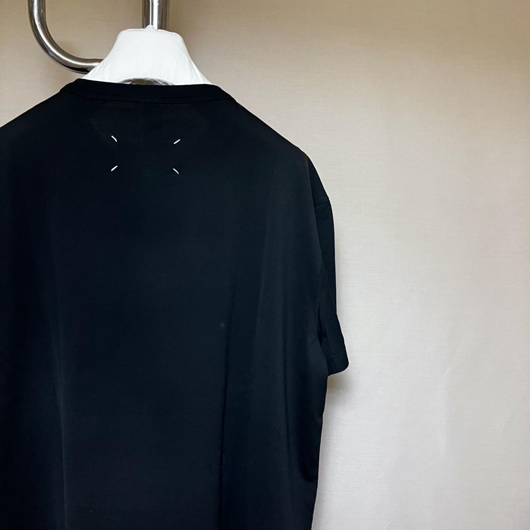 新品 S マルジェラ 22aw ロゴ反転Tシャツ 黒黒 5250
