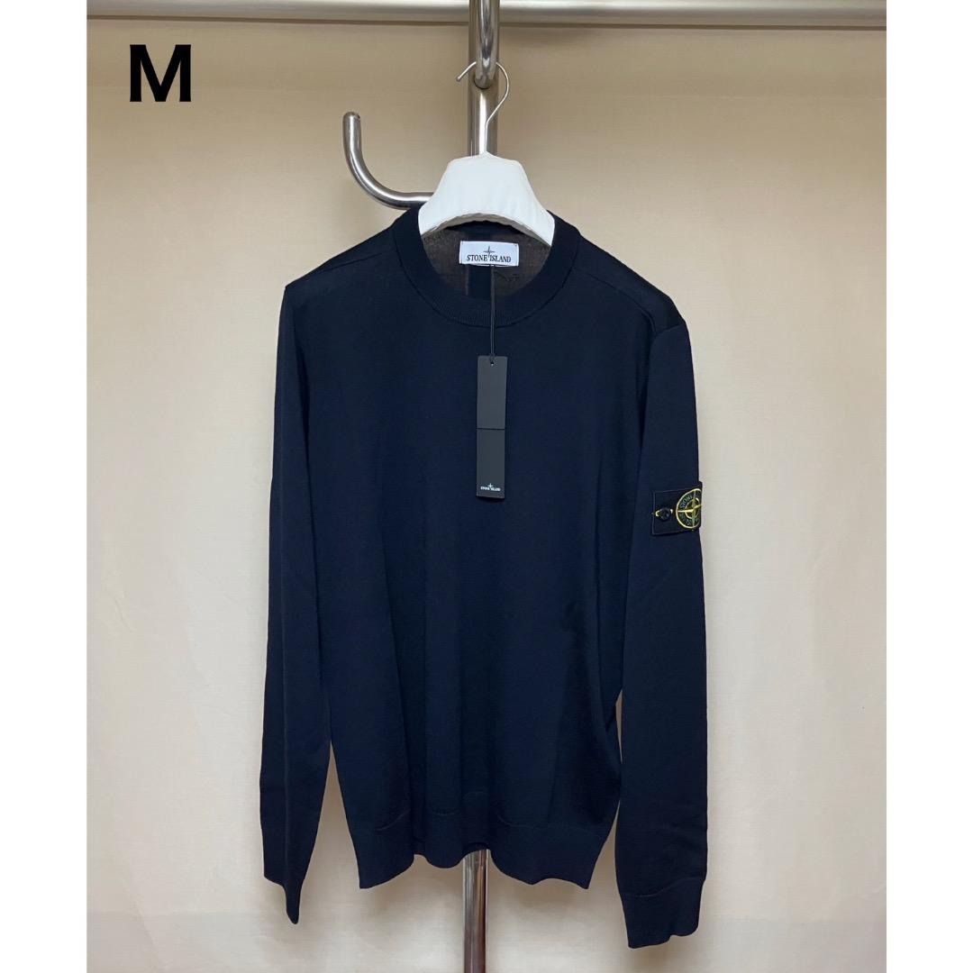 M 25ss Stone Island ロゴパッチセーター 紺 18392M STONE ISLAND