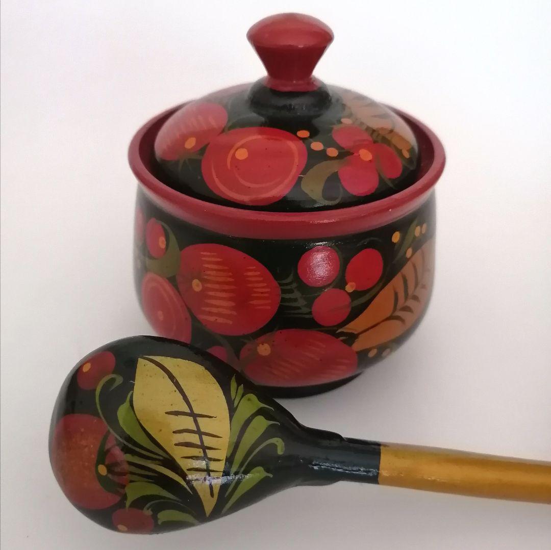 シュガーポットロシア民芸品雑貨