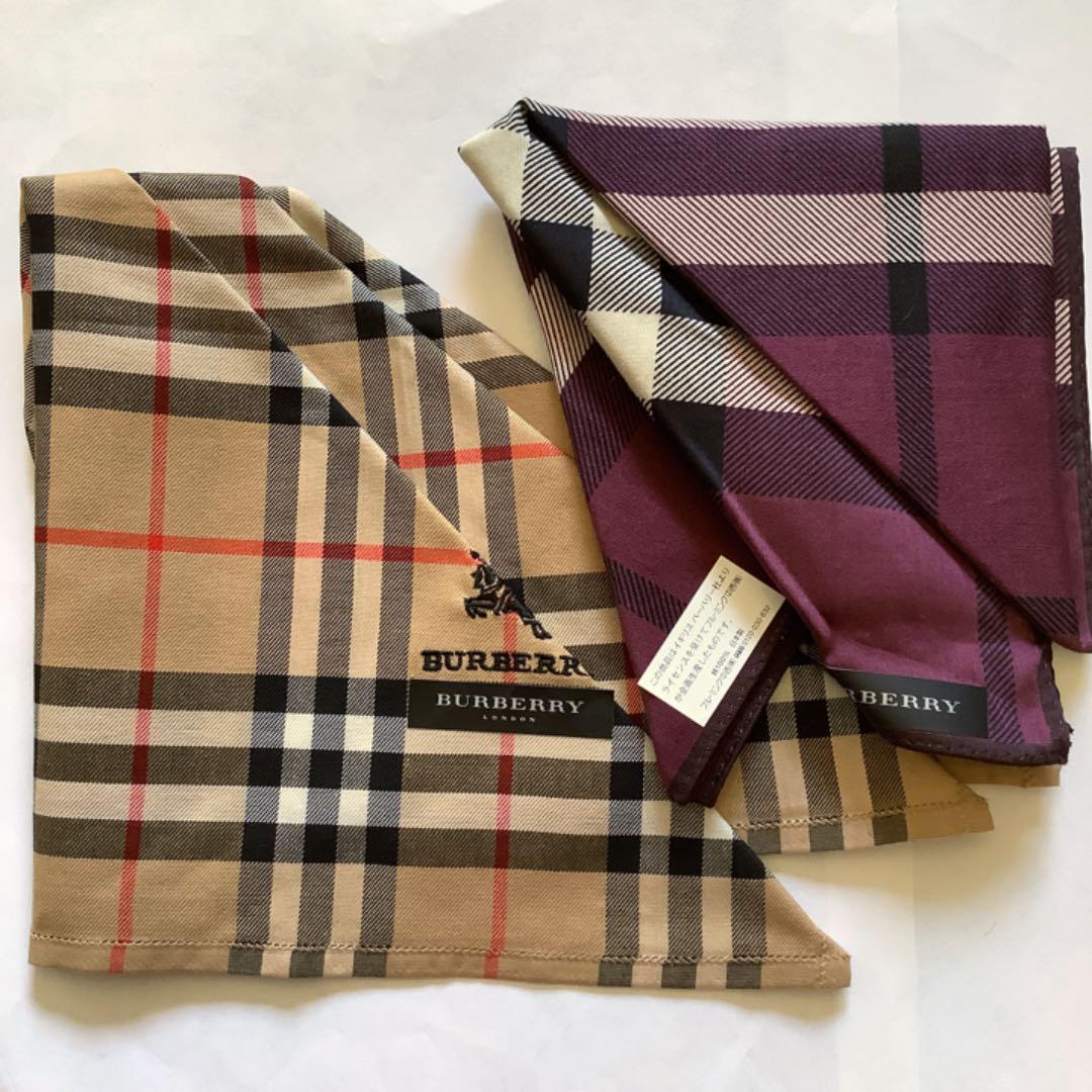 バーバリー Burberry ハンカチ 最高級のスーパー 2枚 バーバリー Burberry ハンカチ 最高級のスーパー 2枚