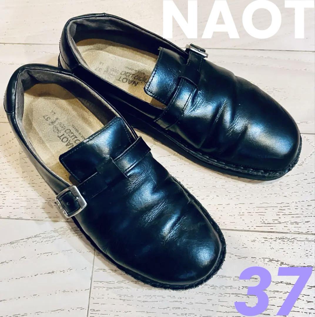 『美品』NAOT PISAC ナオト ピサック　革靴　スリッポン　ストラップ　黒 a6572a73d923ee3111c54a0cf653d9