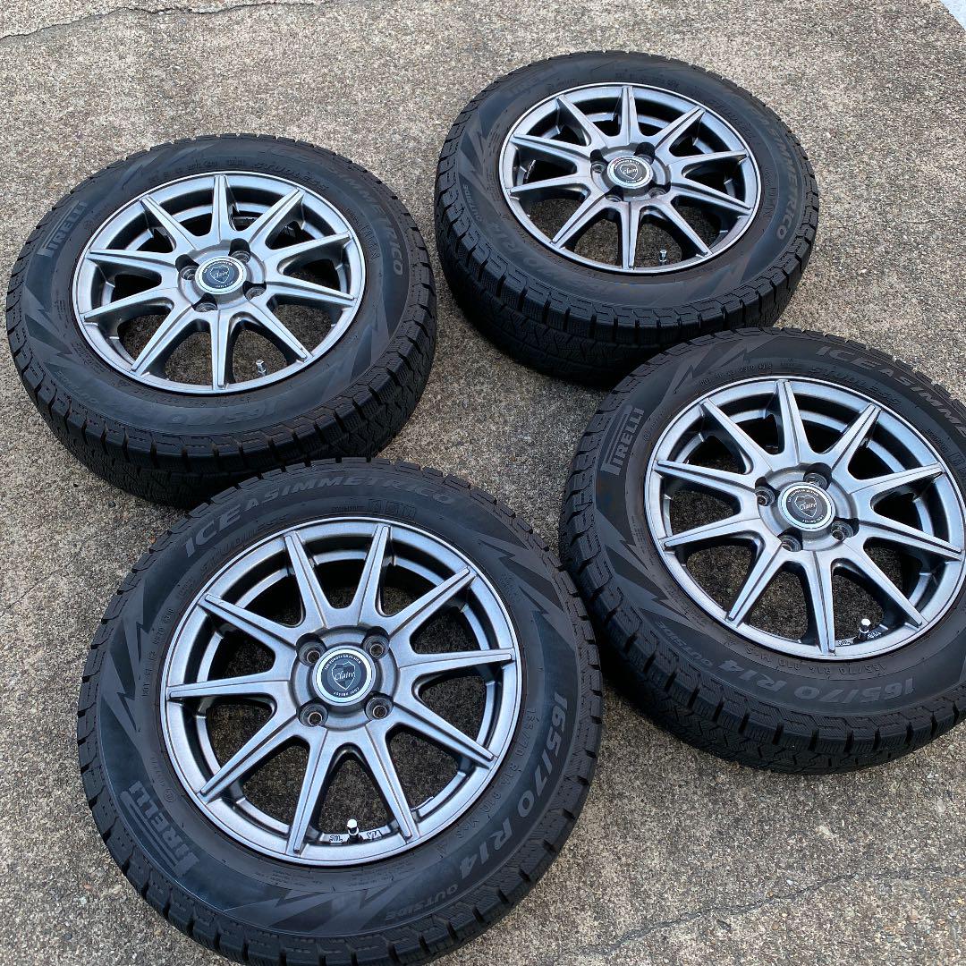 ◇中古溝有りピレリ165 70R14 2018年製スタッドレスセット送料込み