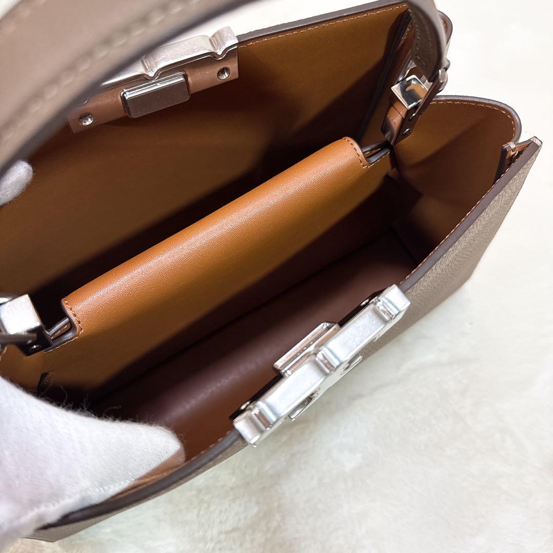 極美品✨トリーバーチ エレノア サッチェル ハンドバッグ シボ革 グレージュ