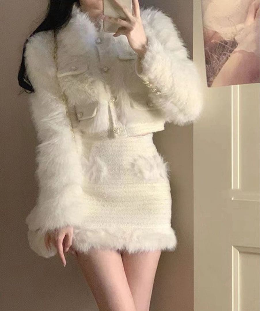 ホワイトファージャケットセットアップ ダーリッチ snidel RESEXXY