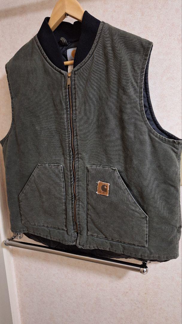 Carhartt オリーブグリーン、 ダックベスト、USA製
