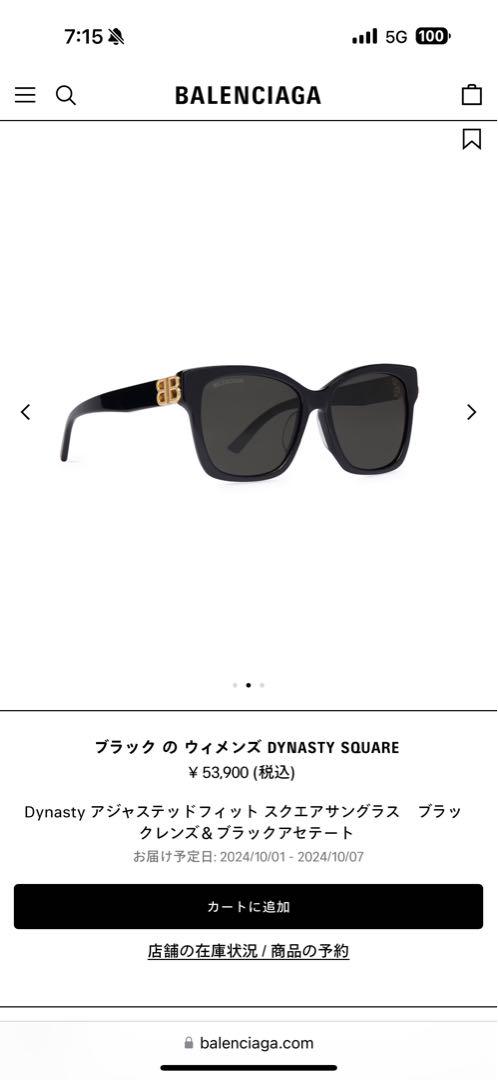 BALENCIAGA DYNASTY SQUARE サングラス