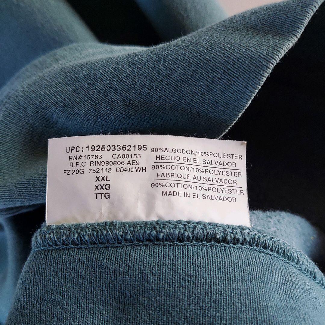 00s チャンピオン前V目無し裏起毛 ビンテージスウェット XXL モスグリーン