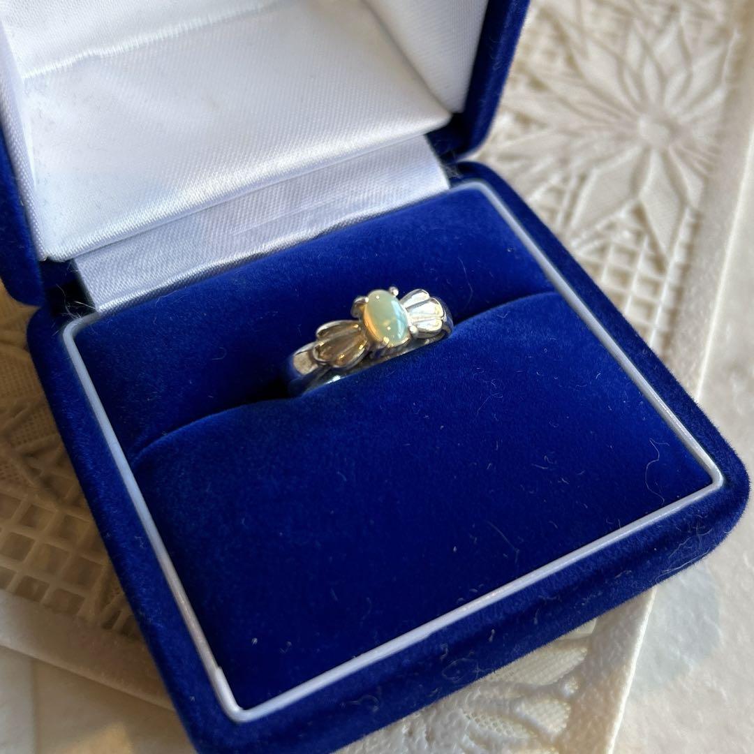 通販 クラシカル antique Euro silverオパール 刻印あり リング アクセサリー