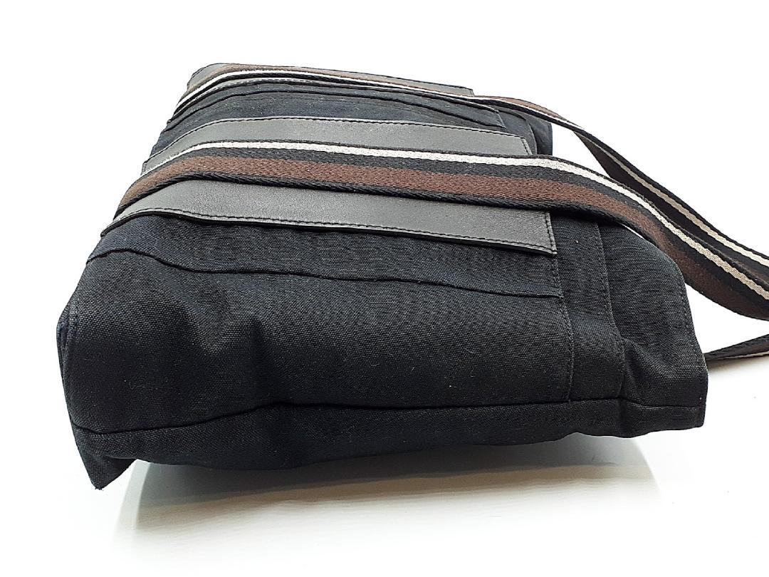 美品 HERMES トロカホリゾンタルMM キャンバス レザー 黒 トート