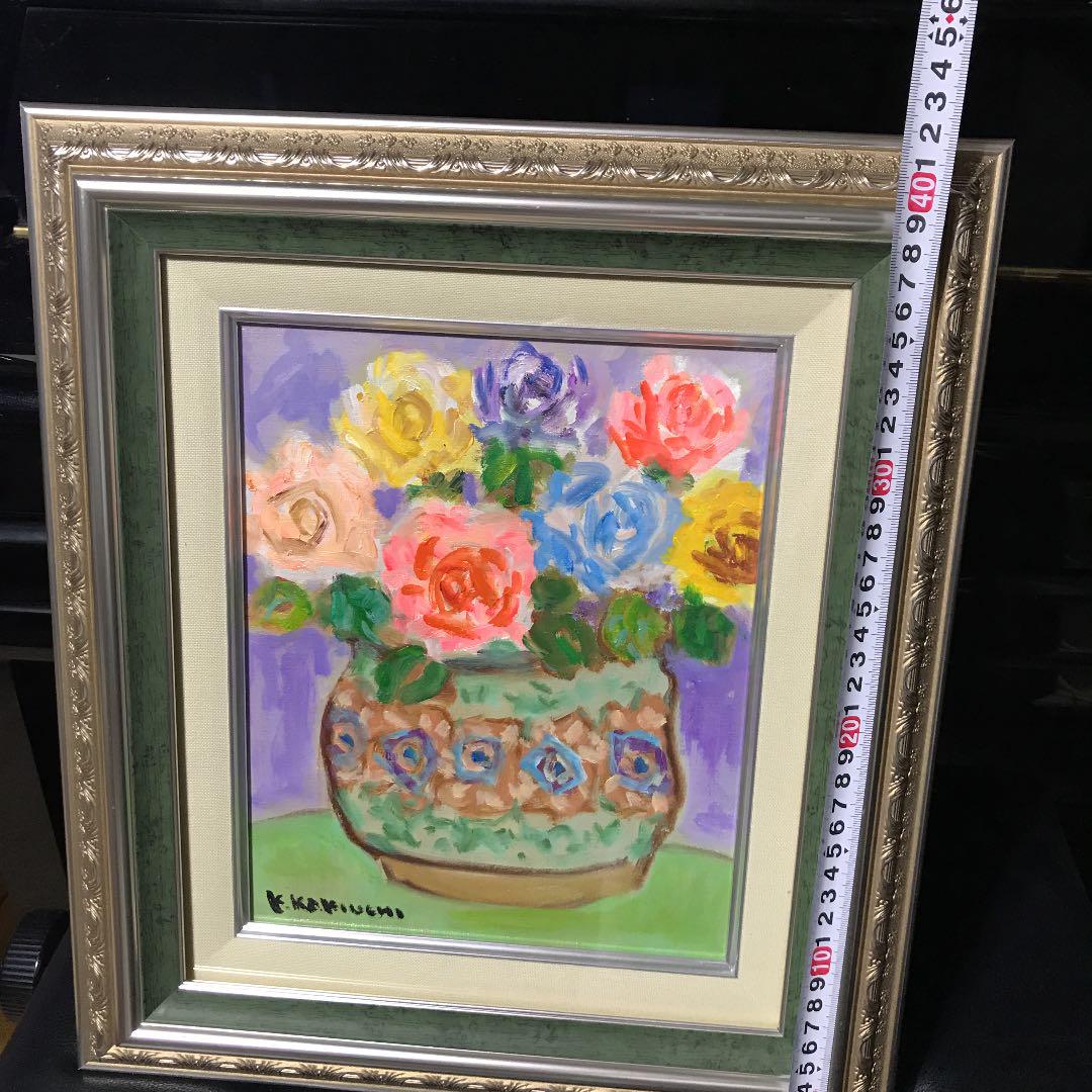即納】 油絵 花 垣内カツアキ 薔薇 美術 絵画 美術品 tgcdxrtend