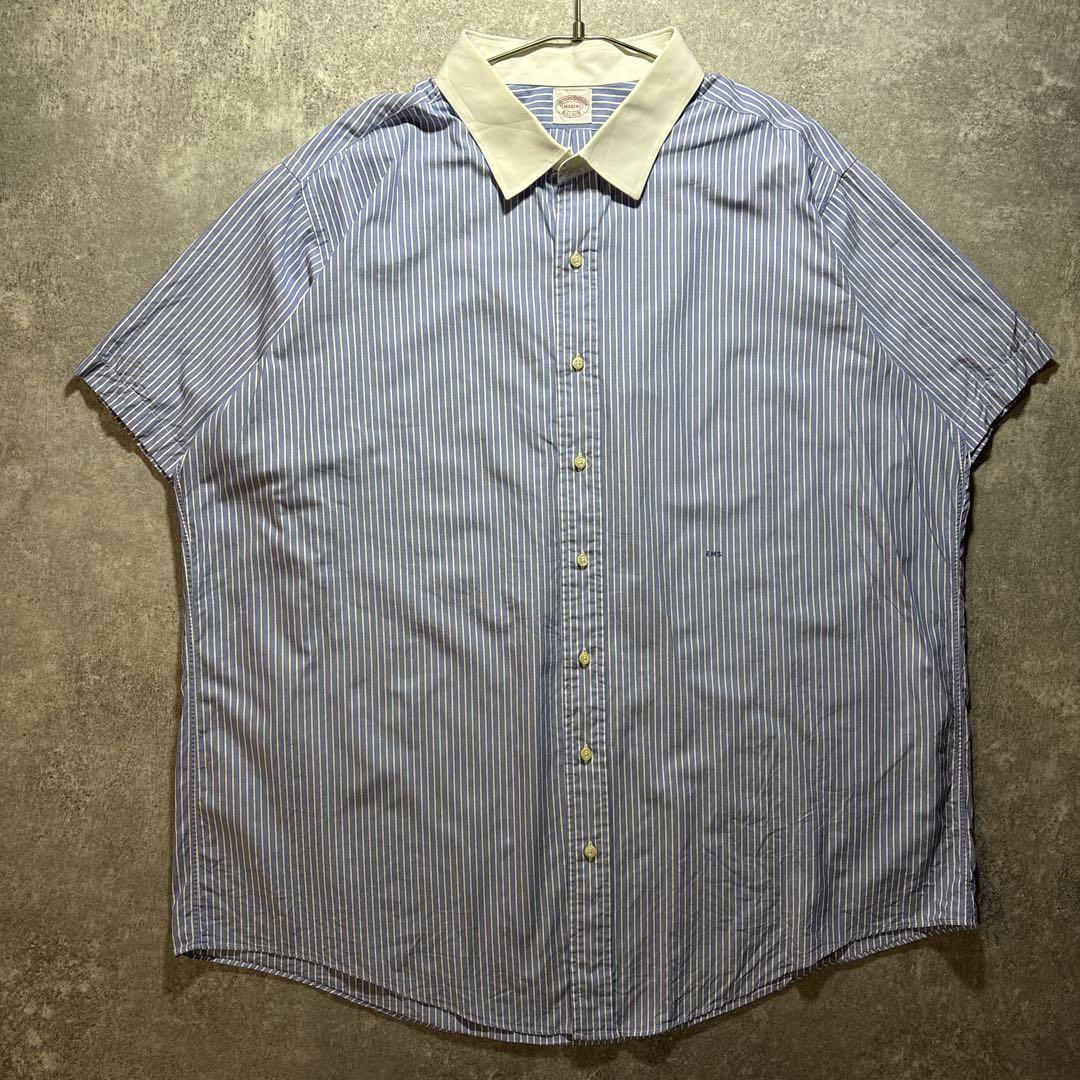 Brooks Brothers USA製 半袖オックスフォード　ストライプシャツトップス